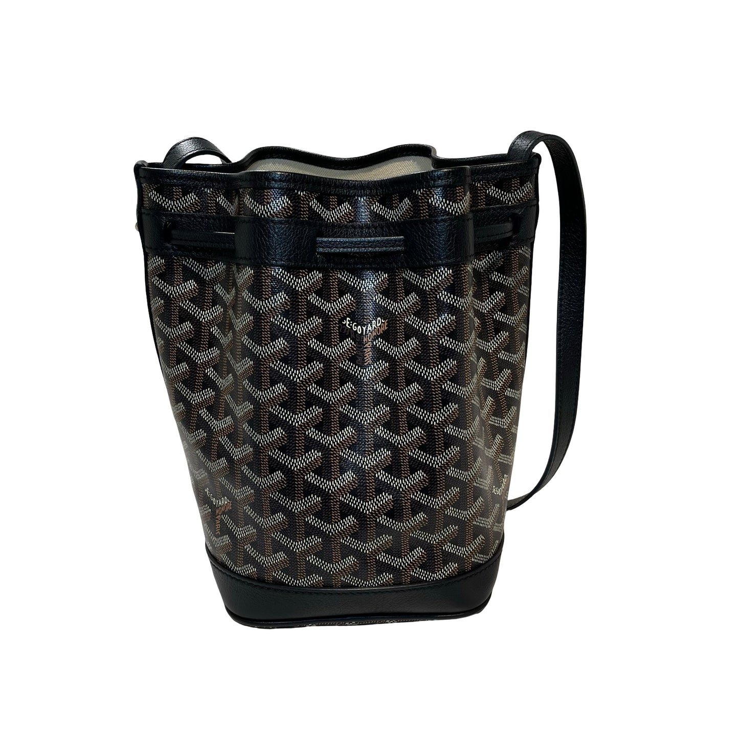 GOYARD Petit Flot Bucket Bag Black Brown PHW