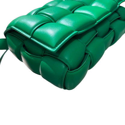 Used Bottega Veneta Calfskin Leather BV Cassette Camera Shoulder Bag Green PHW