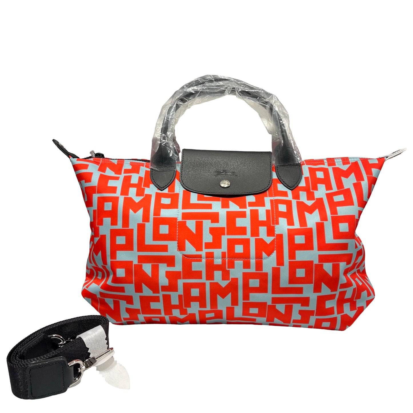Used Long Champ Two way shoulder bag Shoulder Bag Red Black