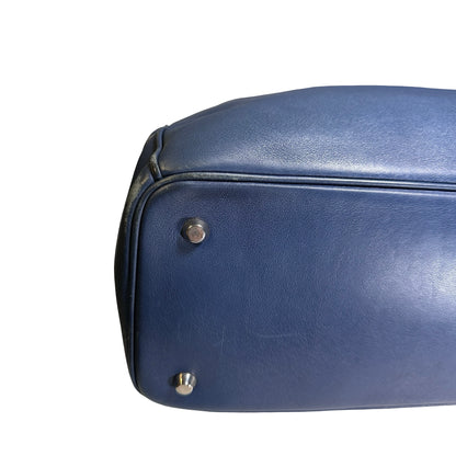 Used DIOR Leather Diorissimo Tote Bag Blue