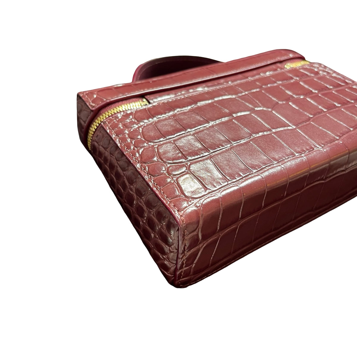 Brand New CHANEL Crocodile Embossed Vanity Case Vanity case Burgundy