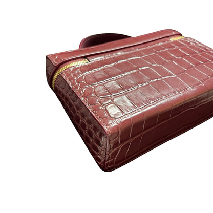 Brand New CHANEL Crocodile Embossed Vanity Case Vanity case Burgundy