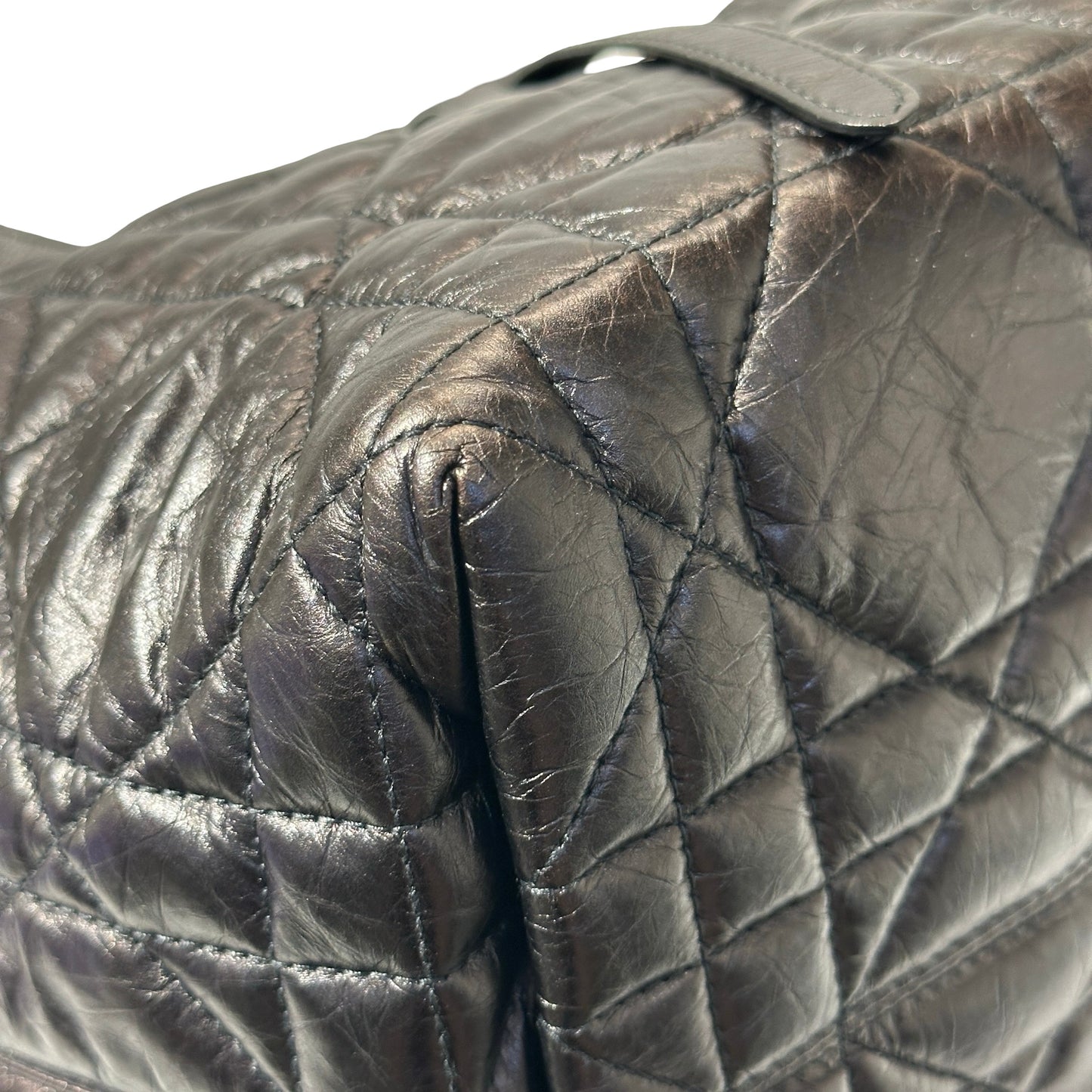 Used DIOR Lambskin Leather SO BLACK TOUJOURS MEDIUM Shoulder Bag Black