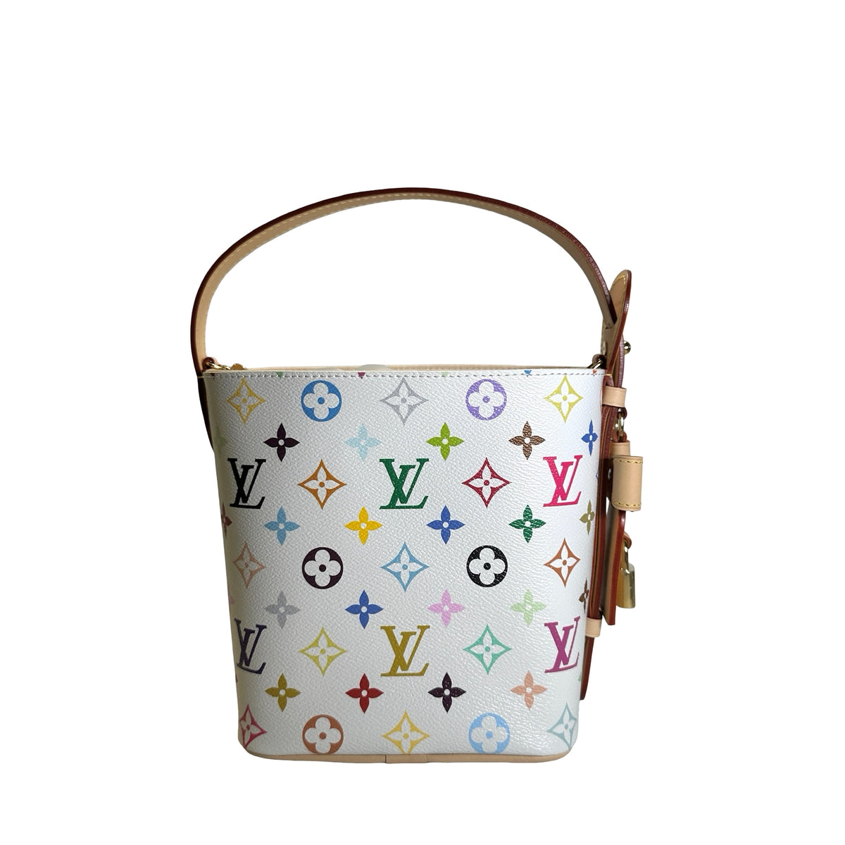 LOUIS VUITTON Monogram Multicolor All in BB Bucket Bag White Multicolor