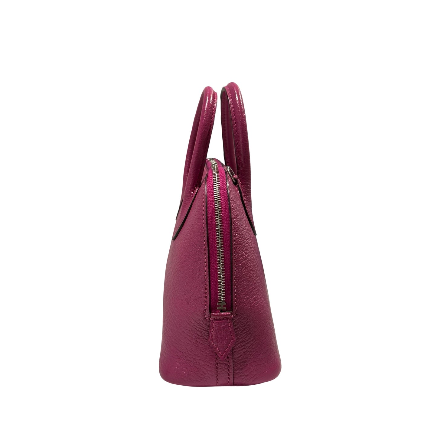Used HERMES Chevre Mini Bolide Handbag L3 Rose Purple PHW