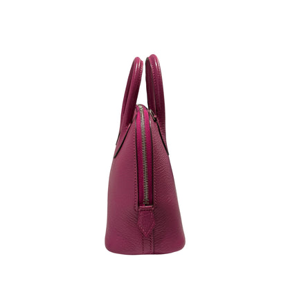Used HERMES Chevre Mini Bolide Handbag L3 Rose Purple PHW
