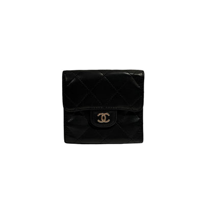 CHANEL WALLET BLACK LAMBSKIN PHW [3000631]