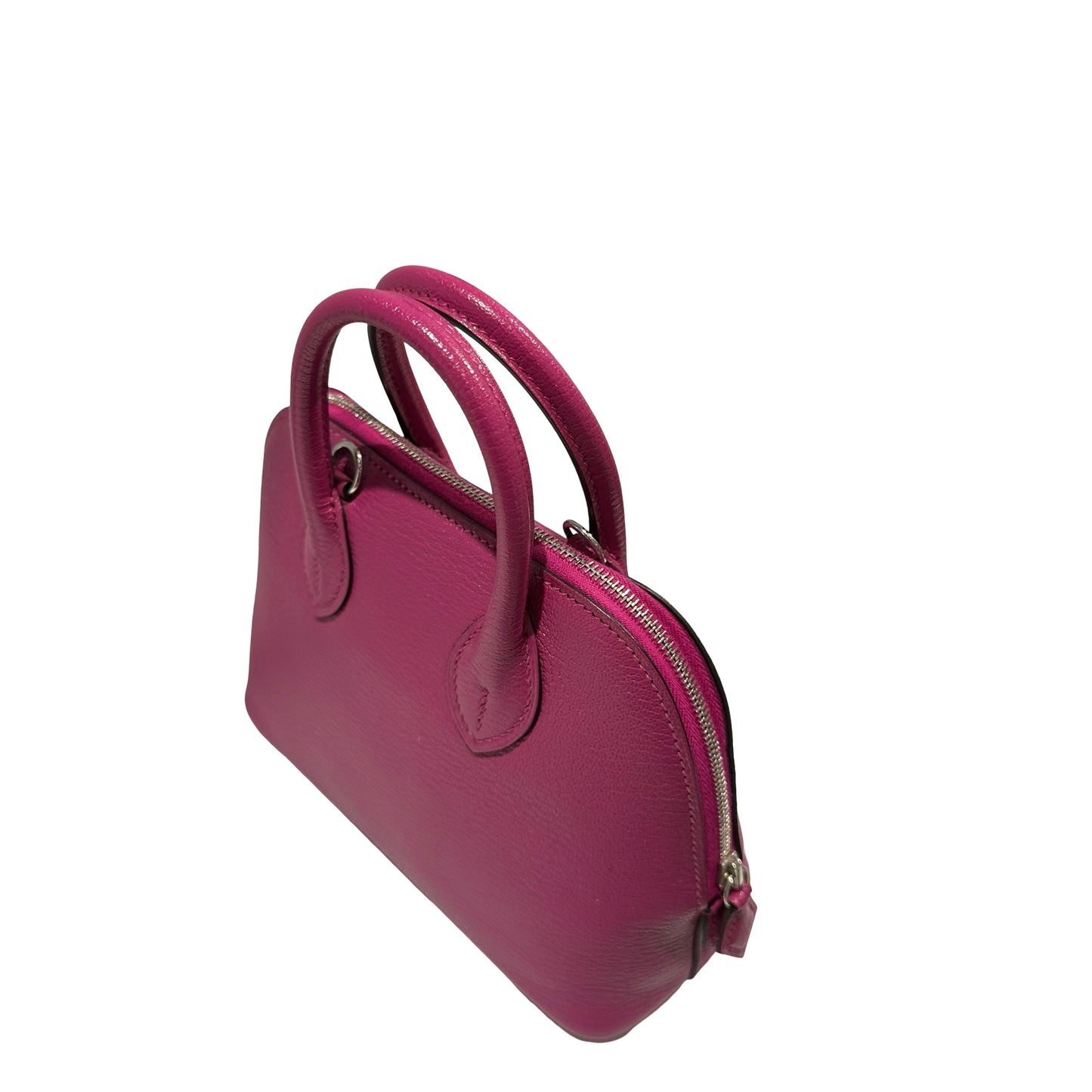 Used HERMES Chevre Mini Bolide Handbag L3 Rose Purple PHW