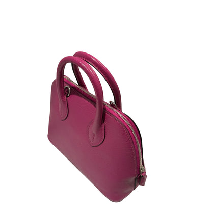 Used HERMES Chevre Mini Bolide Handbag L3 Rose Purple PHW