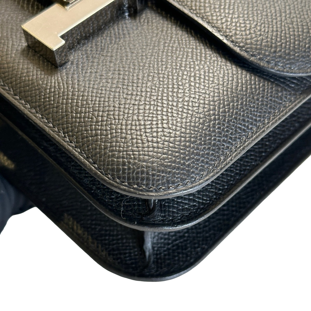 Brand New HERMES Epsom Constance Crossbody Bag Black Silver