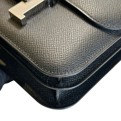 Brand New HERMES Epsom Constance Crossbody Bag Black Silver
