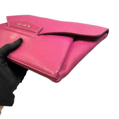 Used GIVENCHY Leather Antigona Envelope Pouch Pink