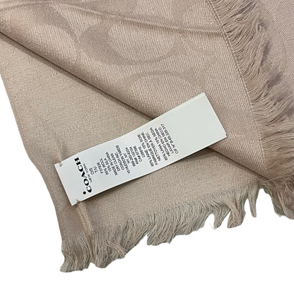 Used COACH Wool Silk Used Coach Wool Silk Rectangular Long Scarf Scarf Beige