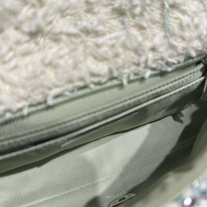 CHANEL CF MINI 20 TWEED LIGHT BLUE PHW[3000164]