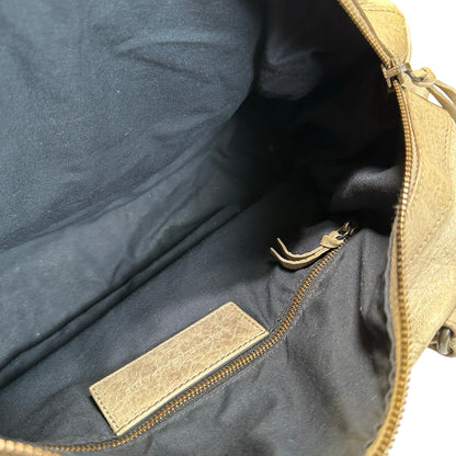 Used BALENCIAGA Leather Hardware City Bag Handbag Grey