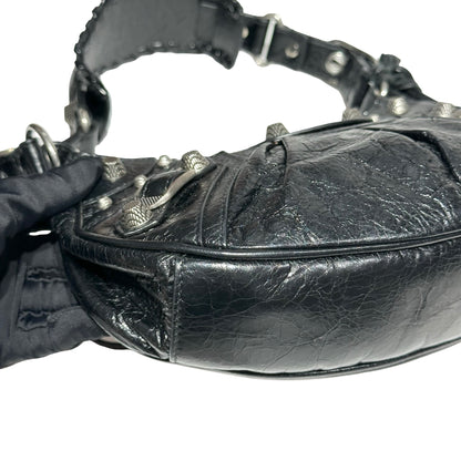 BALENCIAGA LE CAGOLE XS BLACK CALFSKIN PHW SHOULDER BAG [3000642]