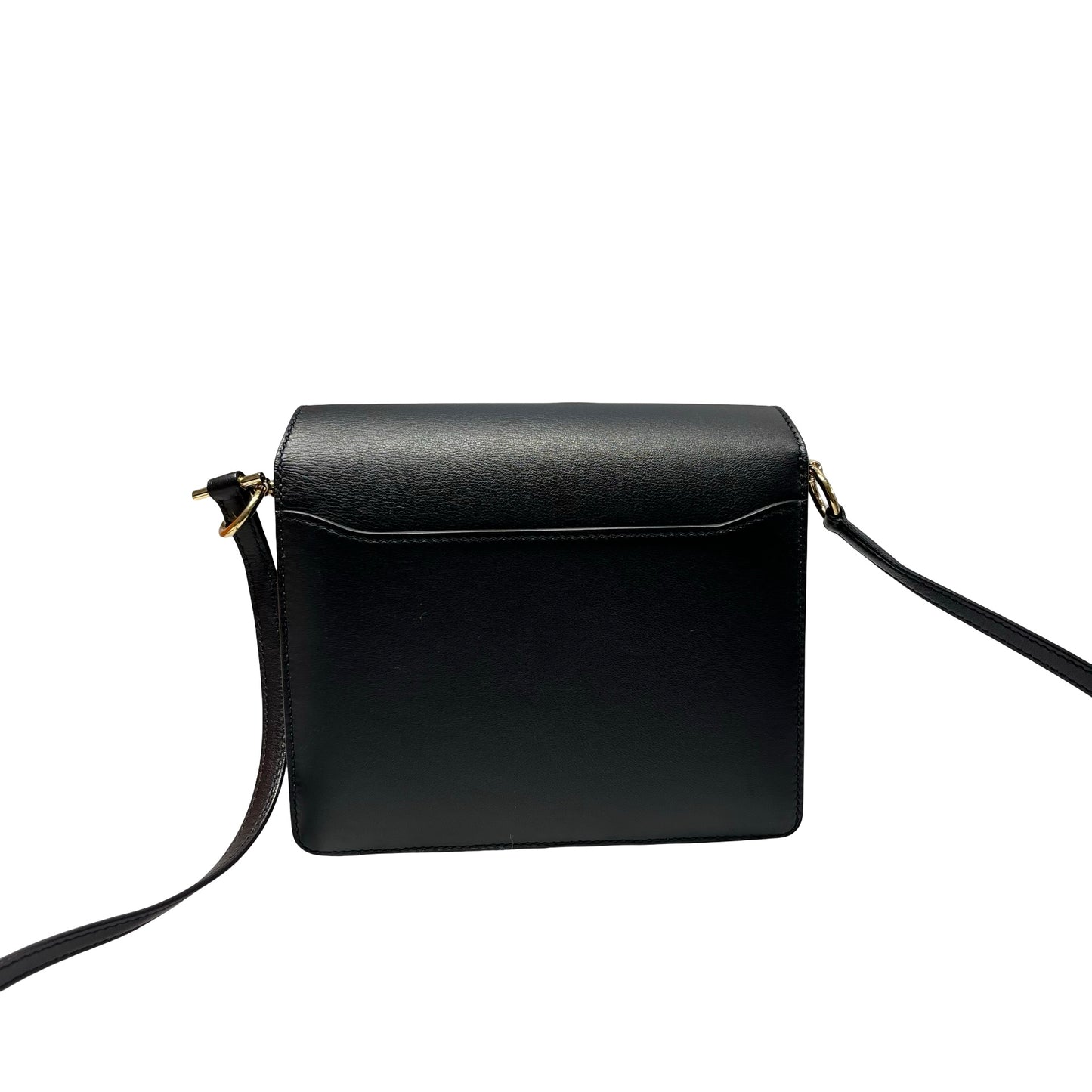 Used HERMÈS Calfskin Leather Roulis mini Shoulder Bag Black GHW