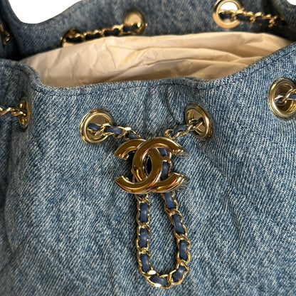 Brand New CHANEL Denim Denim Bag Handbag Blue