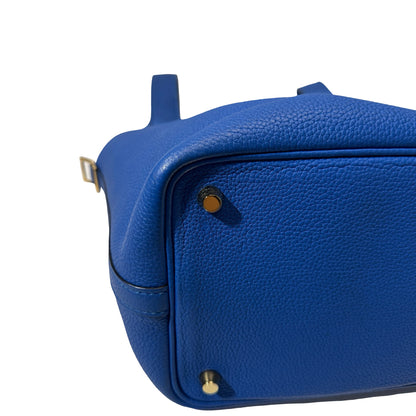 Used HERMÈS Clemence leather Picotin 18 Handbag bleu electrique PHW