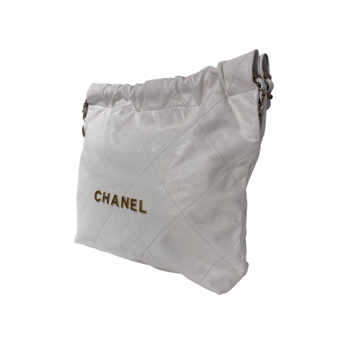 CHANEL 22 SMALL WHITE GHW CALFSKIN [3000291]