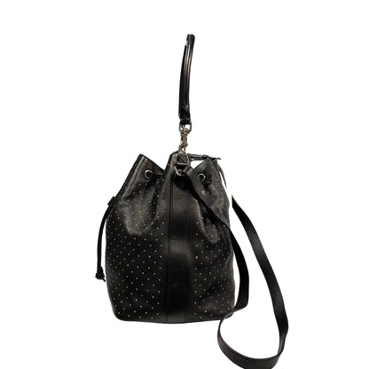 Used SAINT LAURENT Studded Emmanuelle Bucket Bucket Bag Black PHW