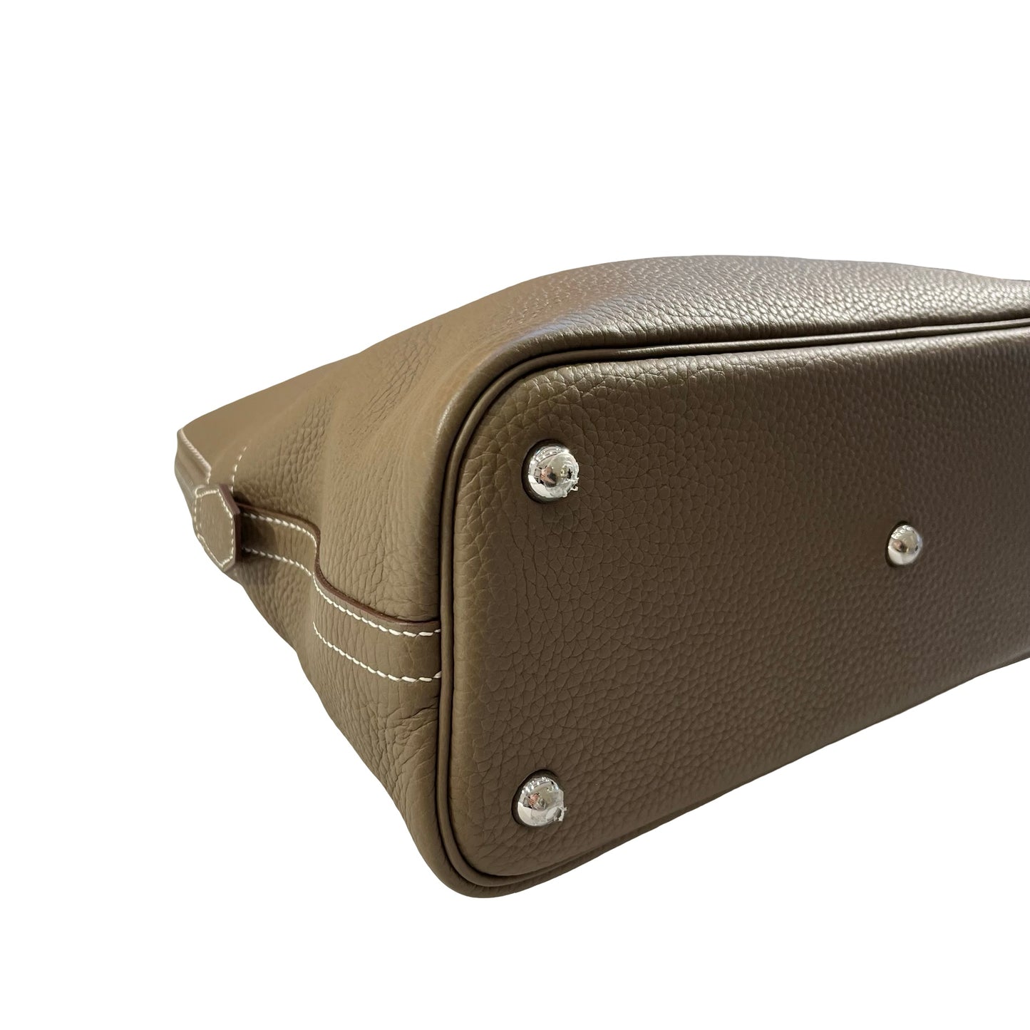 Used Hermès Taurillion Bolide 31 Shoulder Bag Etoupe (18) PHW