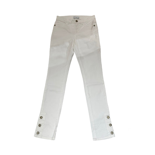 Used CHANEL Solid Denim Jeans Pants White