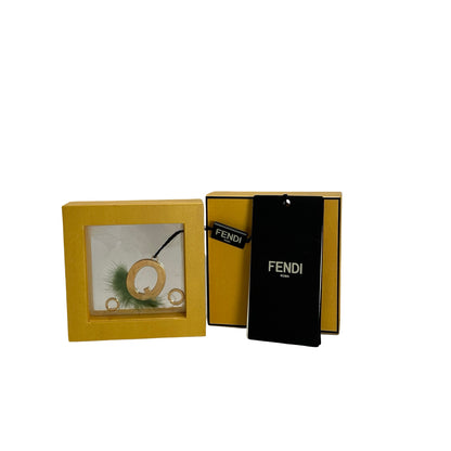 Used FENDI Alphabet Bag Charm Bag charm Gold Green