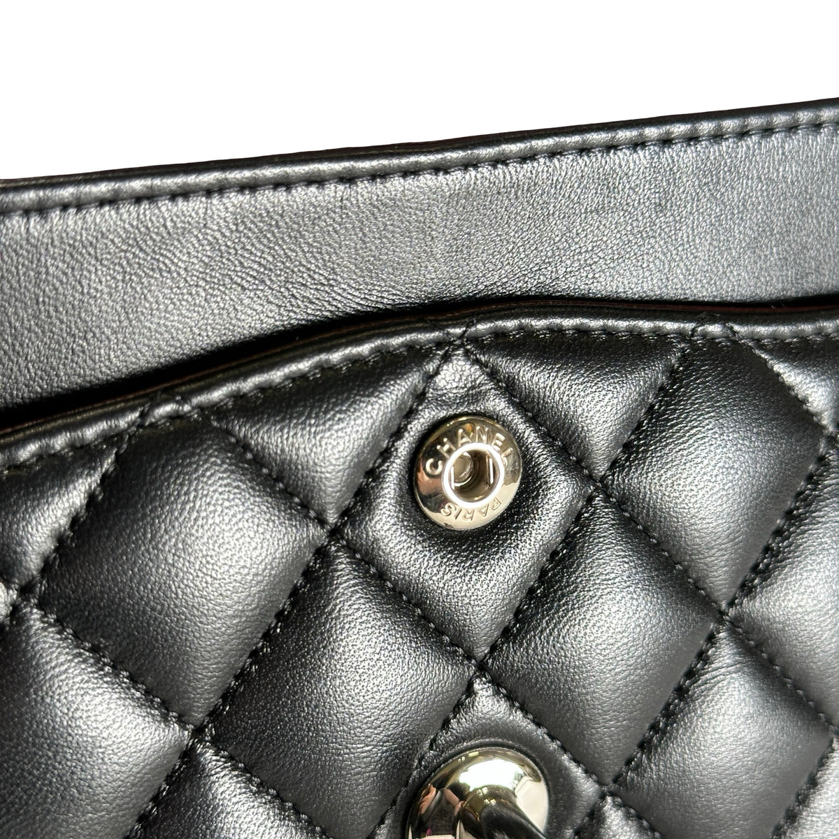 Used CHANEL Quilted Classic Flap Chain Shoulder Bag Black Silver