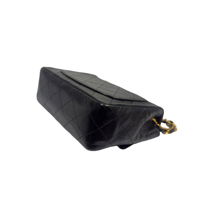 Used CHANEL Matelasse Lambskin Matelasse Shoulder Bag Black Gold