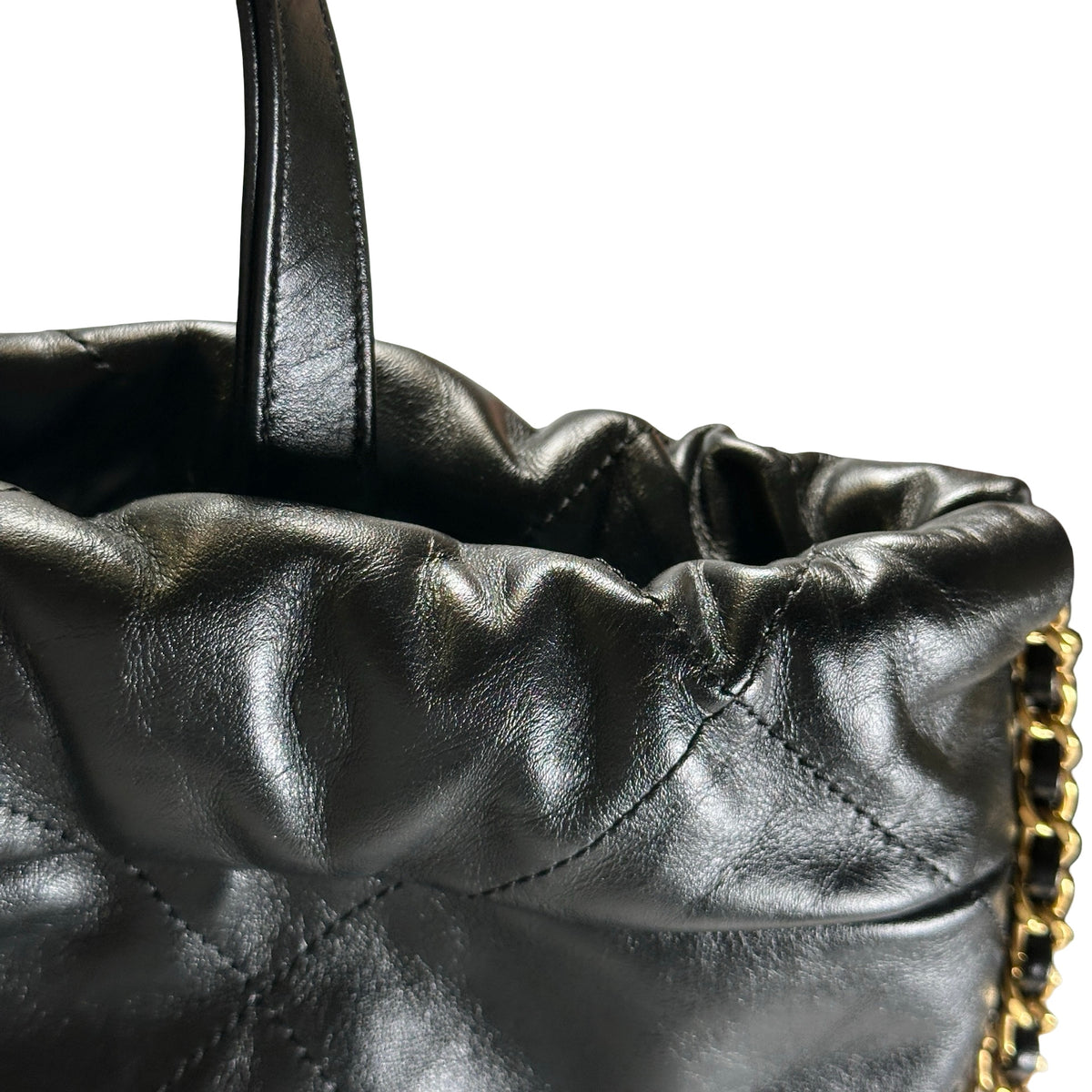 Used CHANEL Quilted Leather Chanel 22 Backpack Backpack Black