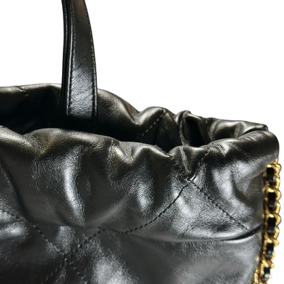 Used CHANEL Quilted Leather Chanel 22 Backpack Backpack Black