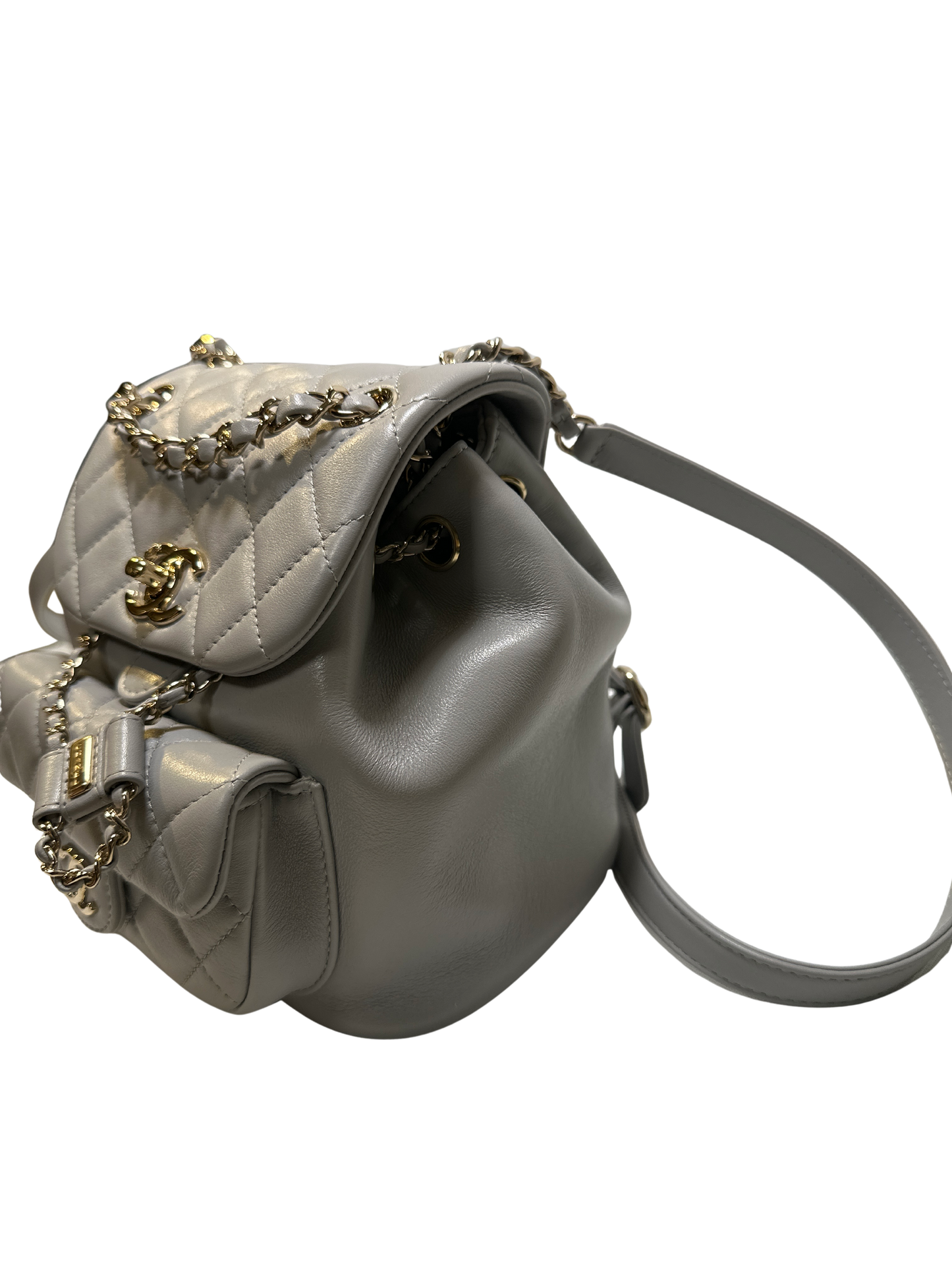 Used CHANEL Duma small Backpack (Rucksack) Grey GHW
