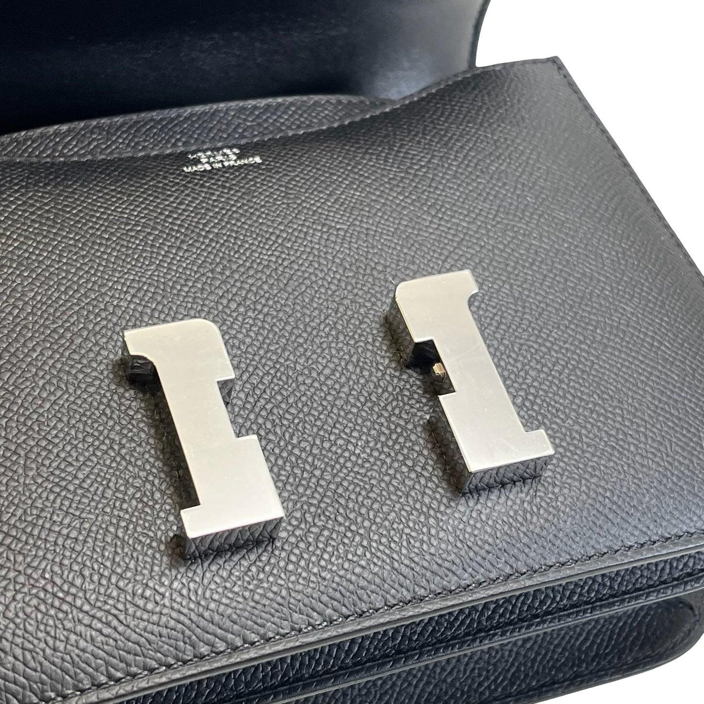 Brand New HERMES Epsom Mini Constance Shoulder Bag Black PHW