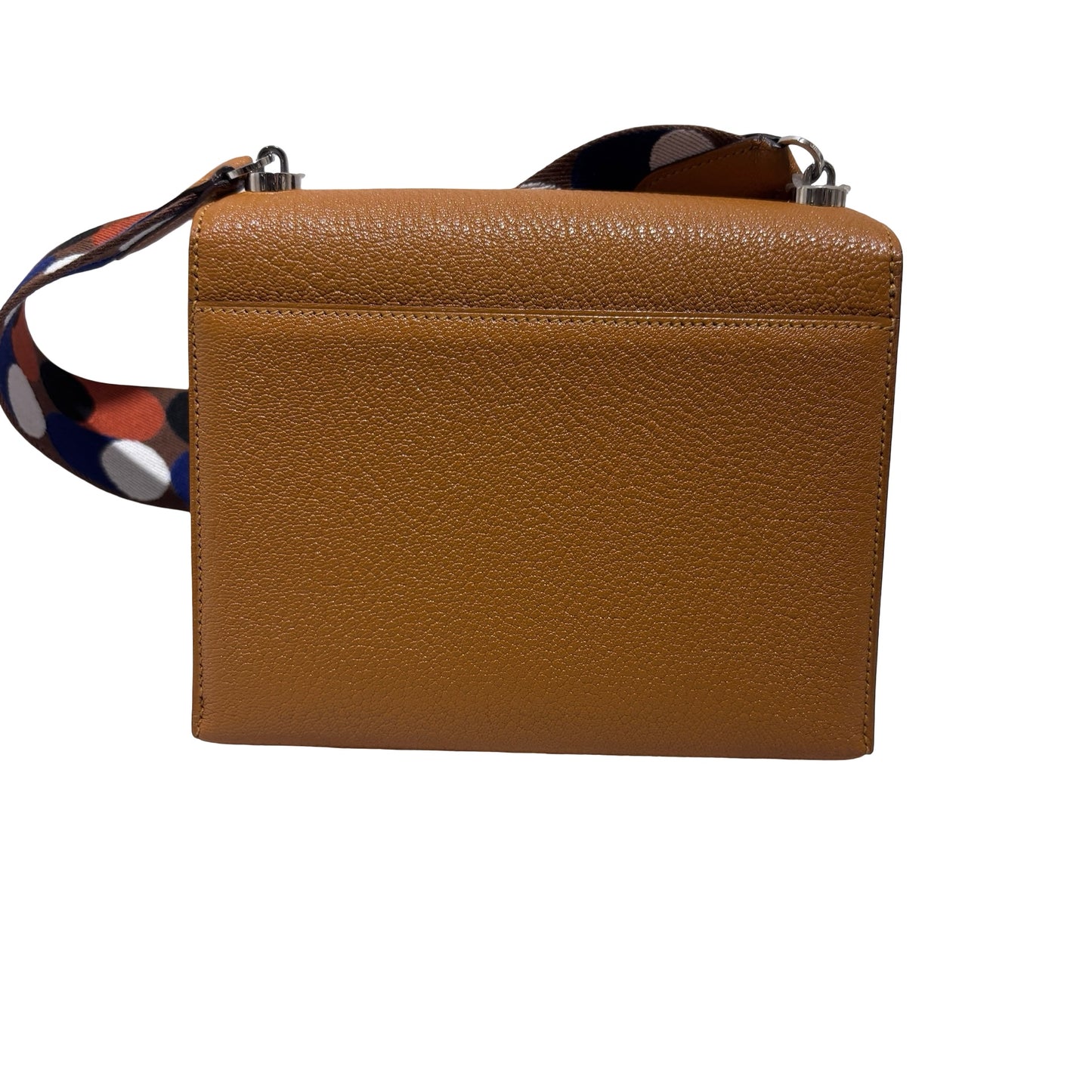 Used HERMES Chevre Mini Verrou Crossbody Bag 2S Sesame PHW