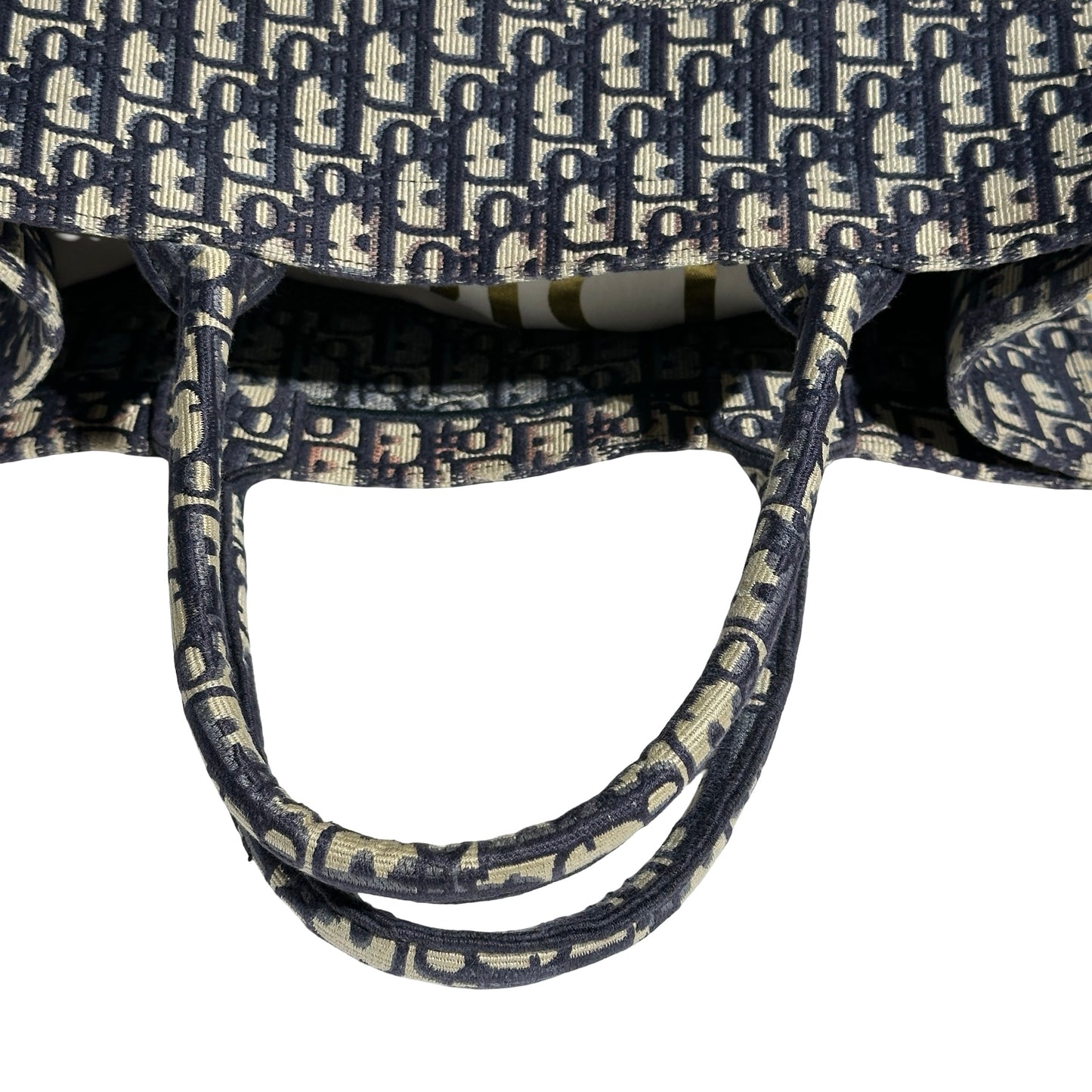 Used DIOR Canvas Used Dior Canvas Book Tote Tote Navy Blue Tote Bag Navy Blue
