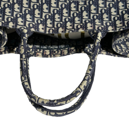 Used DIOR Canvas Used Dior Canvas Book Tote Tote Navy Blue Tote Bag Navy Blue