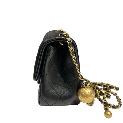 CHANEL MINI FLAP 17CM WITH GOLD BALL [3001177]