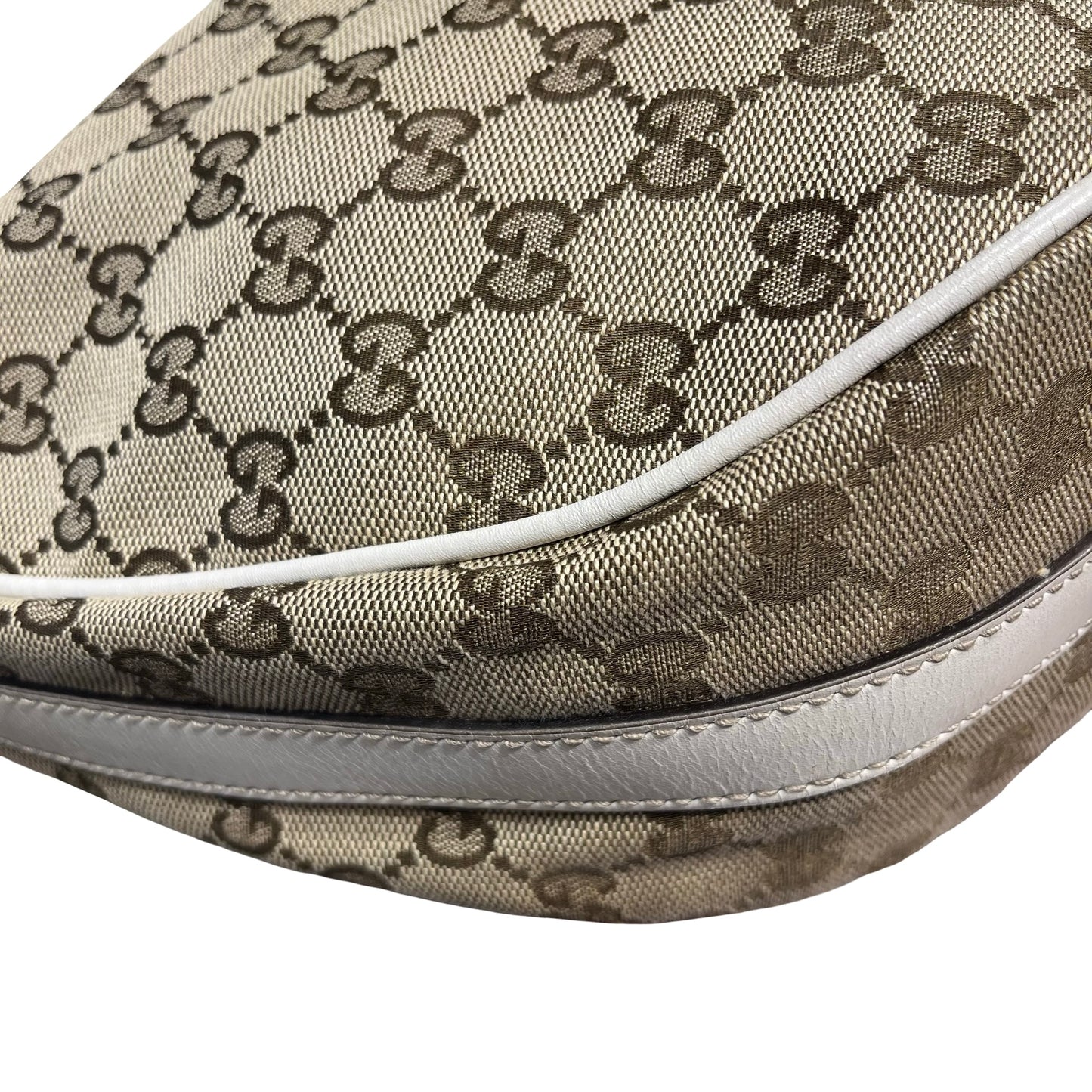 Used GUCCI Monogram Hobo Bag Beige Brown