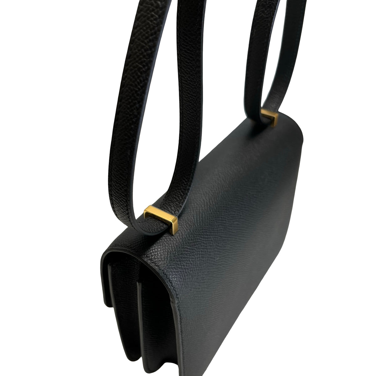 Brand New HERMES Epsom Mini Constance Cross body bag Black Gold