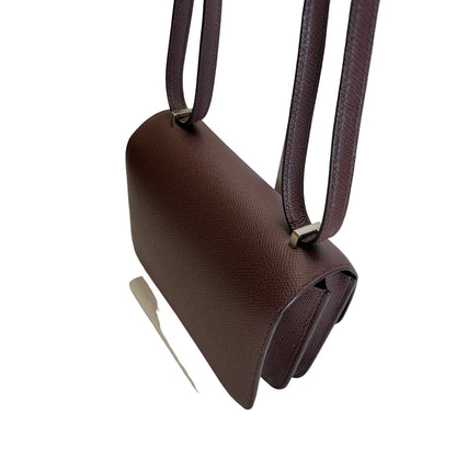 Used HERMES Epsom Mini Constance Crossbody Bag Rouge