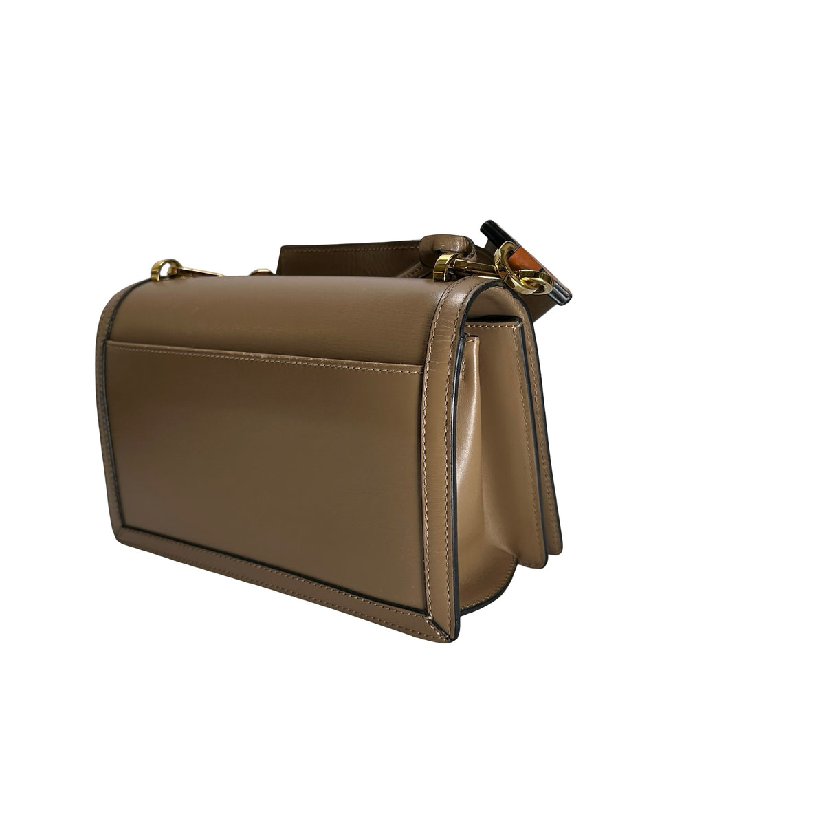 Used LOEWE Calfskin Barcelona Crossbody Bag Brown GH