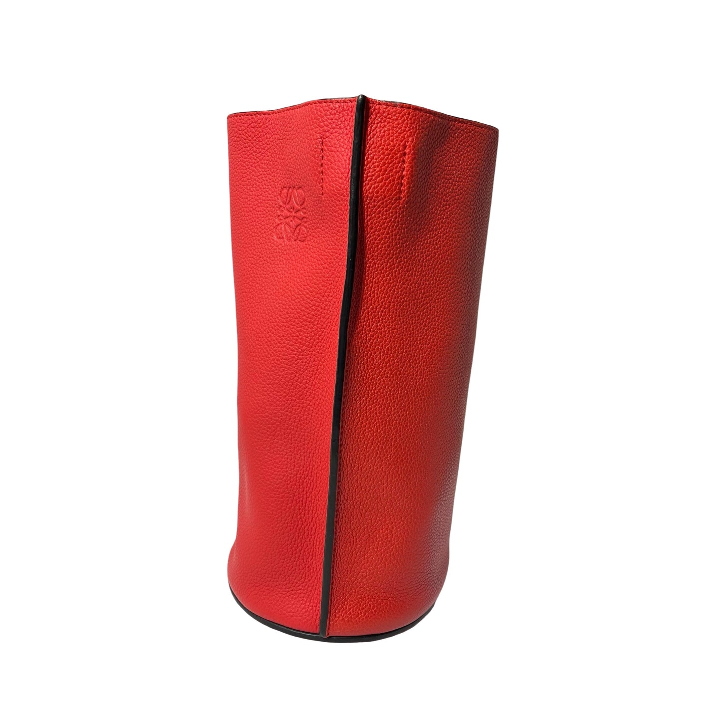 Used LOEWE Calfskin Leather Gate Bucket Bag Red GHW