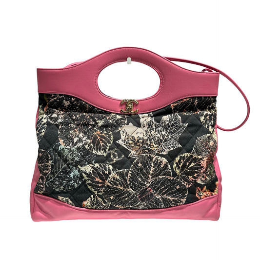 CHANEL 31 BAG LARGE FLORAL PINK NYLON GHW [3000154]