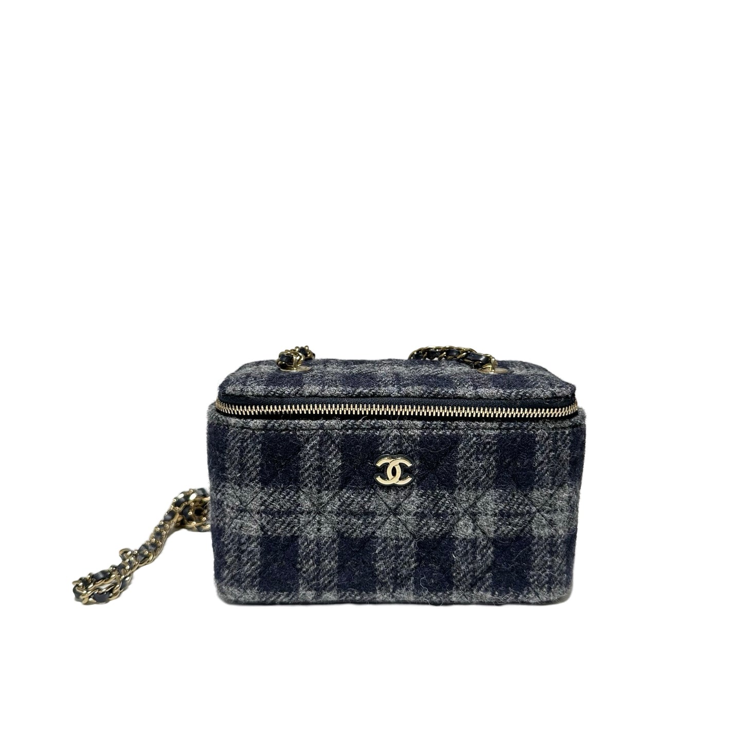 Tweed Vanity Case Chain Shoulder Bag [101616]