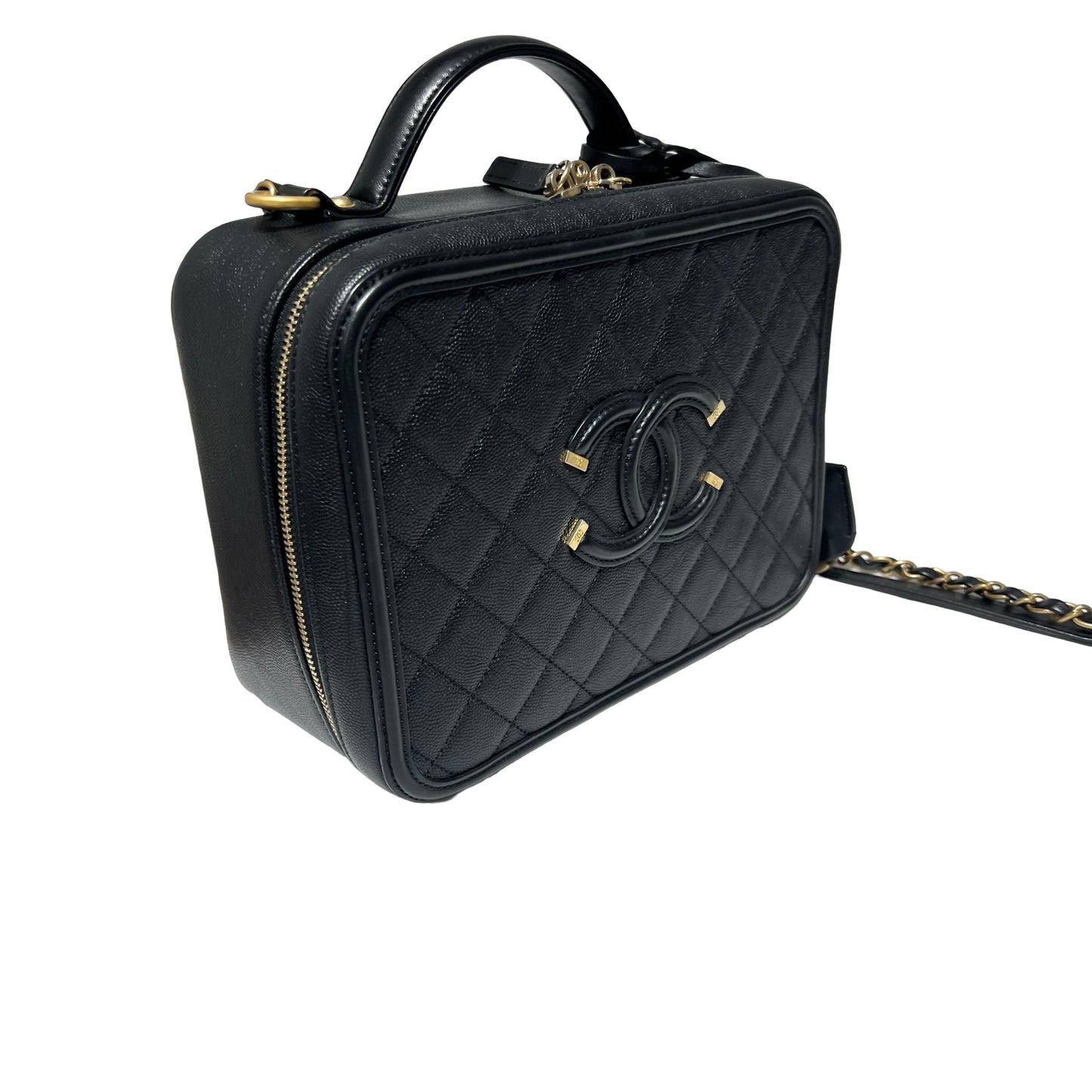 Matelasse Quilted Calfskin Chanel Caviar Two Way Shoulder Bag [101250]