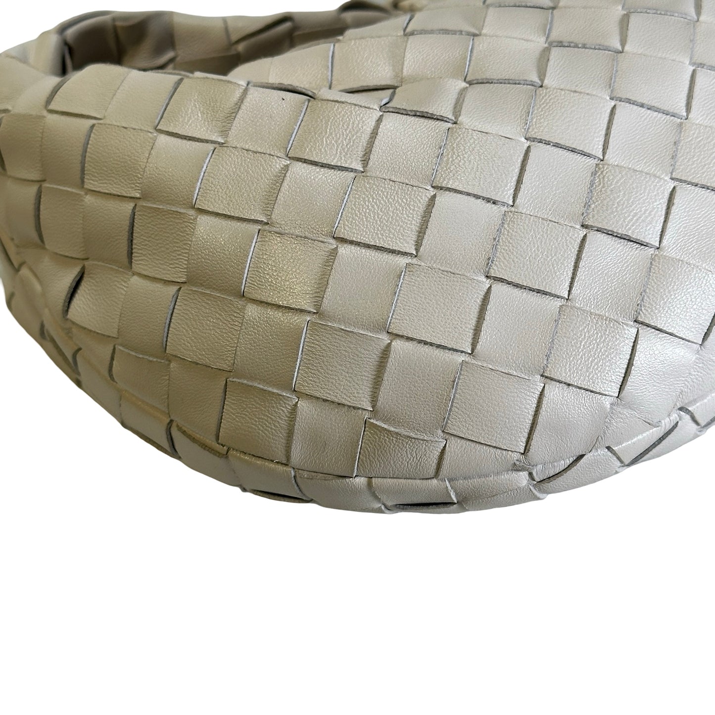 Used BOTTEGA VENETA Intrecciato Leather Jodie Handbag White GHW