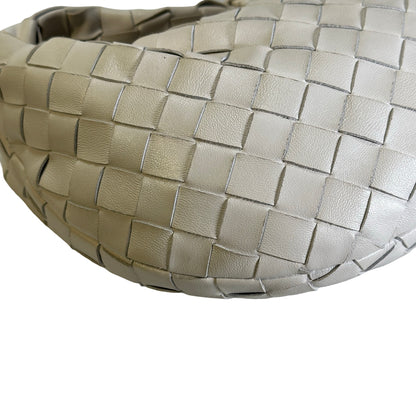 Used BOTTEGA VENETA Intrecciato Leather Jodie Handbag White GHW