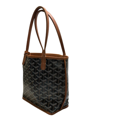 Used GOYARD Goyardine Hobo Tote Bag Black Brown