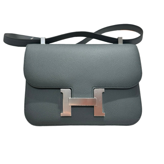 New HERMÈS Calfskin Leather Constance Shoulder Bag PHW Vert Amande